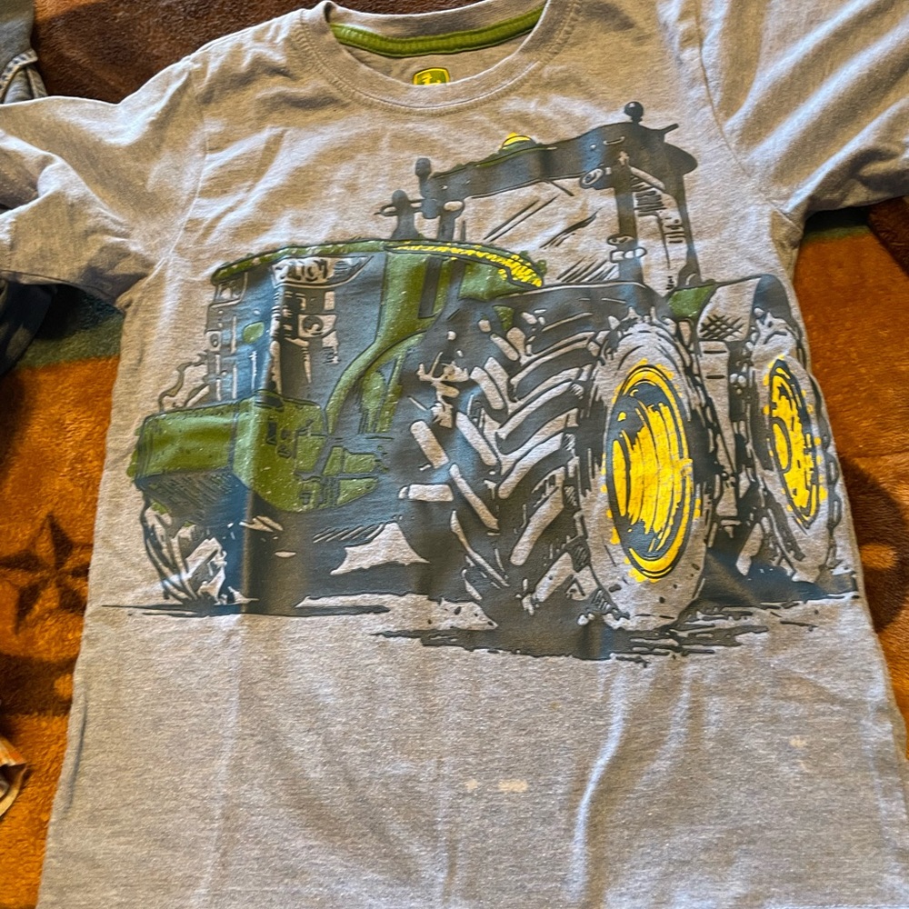 Kids Gray Tractor Graphic T-Shirt